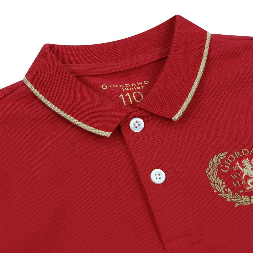 Junior Pique Woven Collar Short Sleeve Slim Fit - Giordano Online