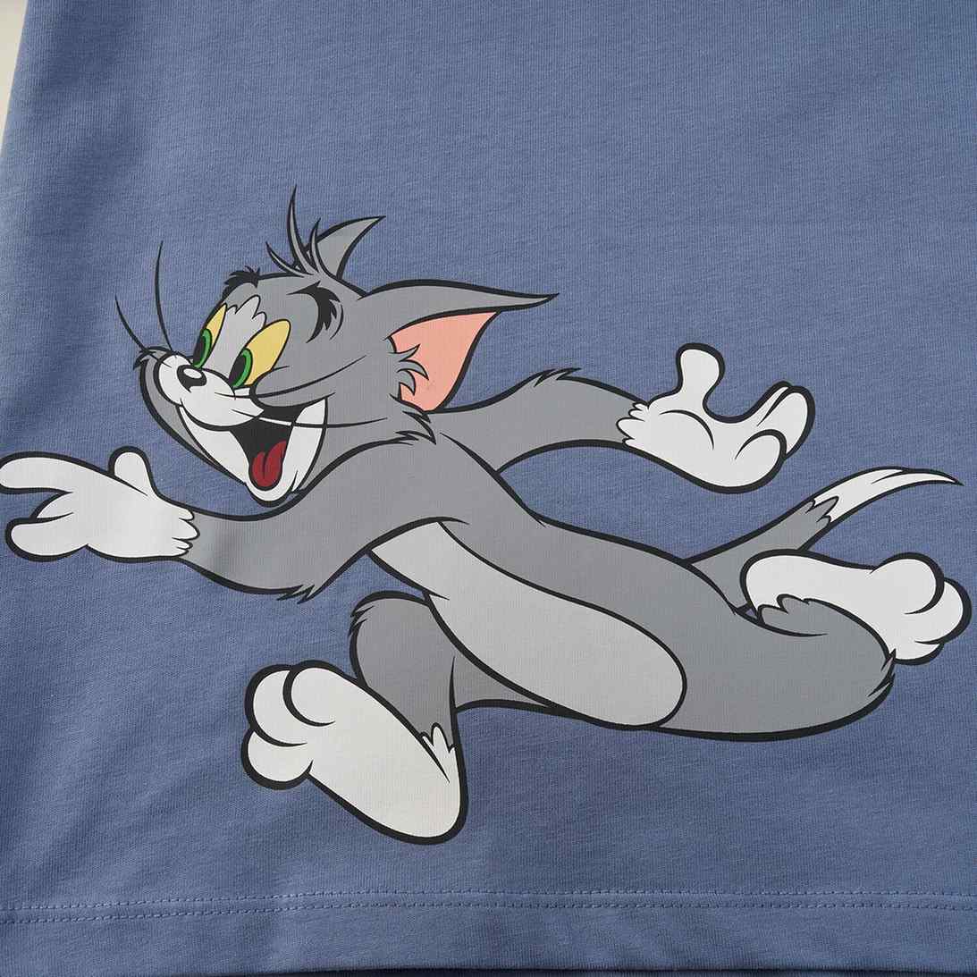 Junior Regular Fit Cotton Print Tee - Tom & Jerry - Blue - Giordano