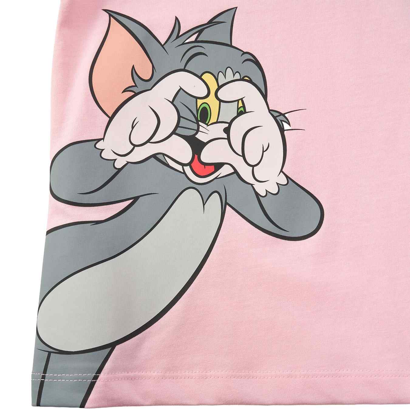 Junior Regular Fit Cotton Print Tee - Tom & Jerry - Pink - Giordano