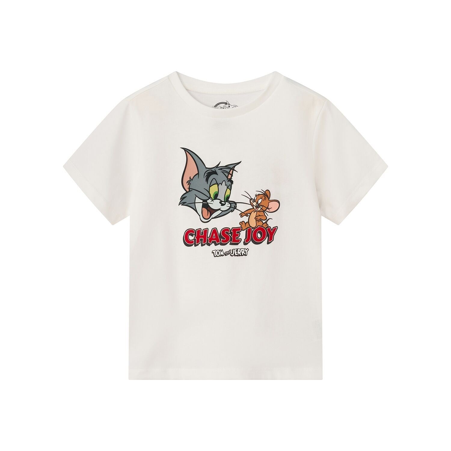 Junior Regular Fit Cotton Print Tee - Tom & Jerry - White - Giordano