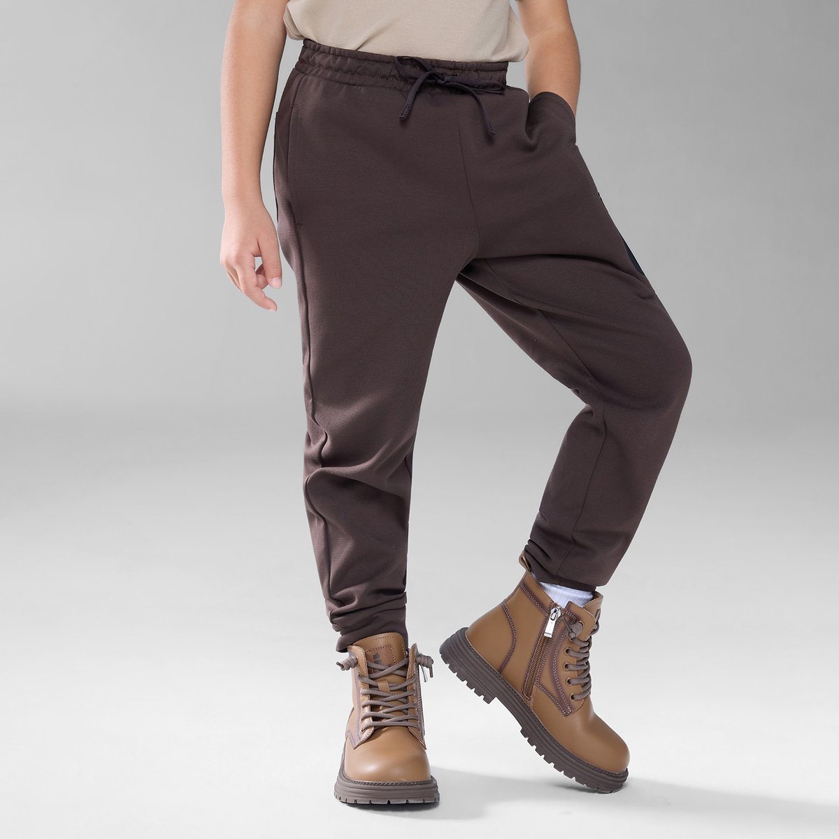 Junior's Interlock Regular Taper Elastic Waist Jogger - Giordano Online