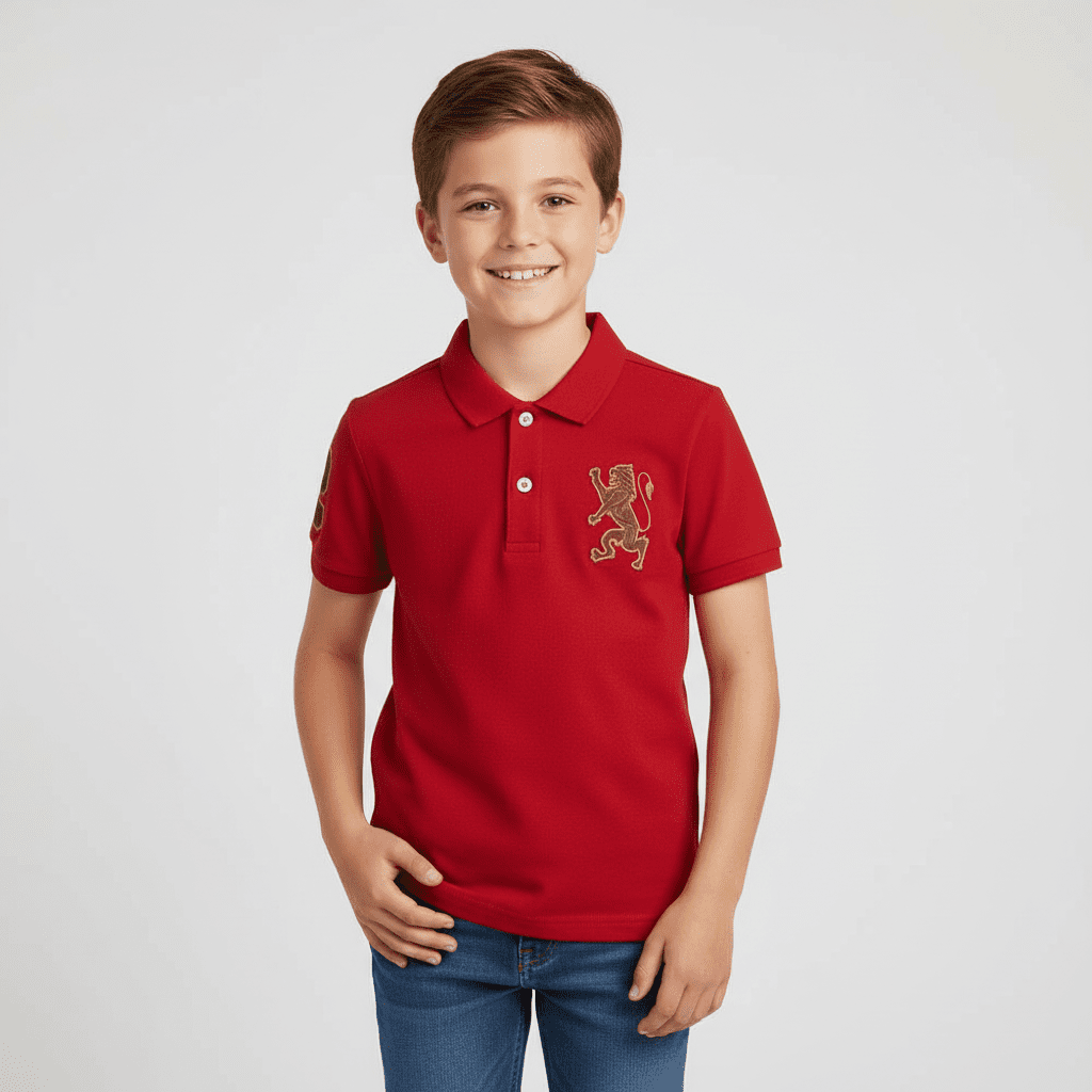 Junior's Lion Polo - Red - Giordano Online