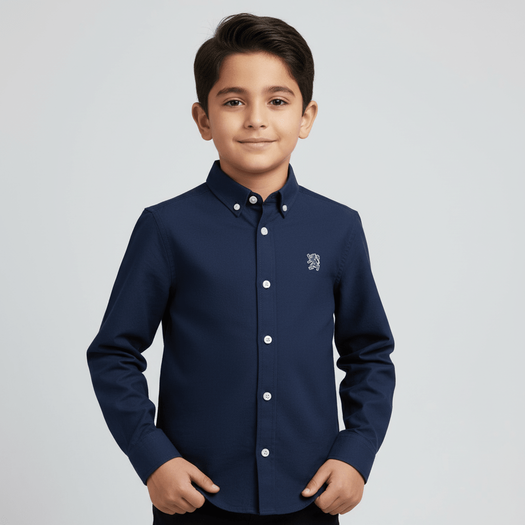 Junior's Regular Fit Embroidered Oxford Shirt - Giordano Online