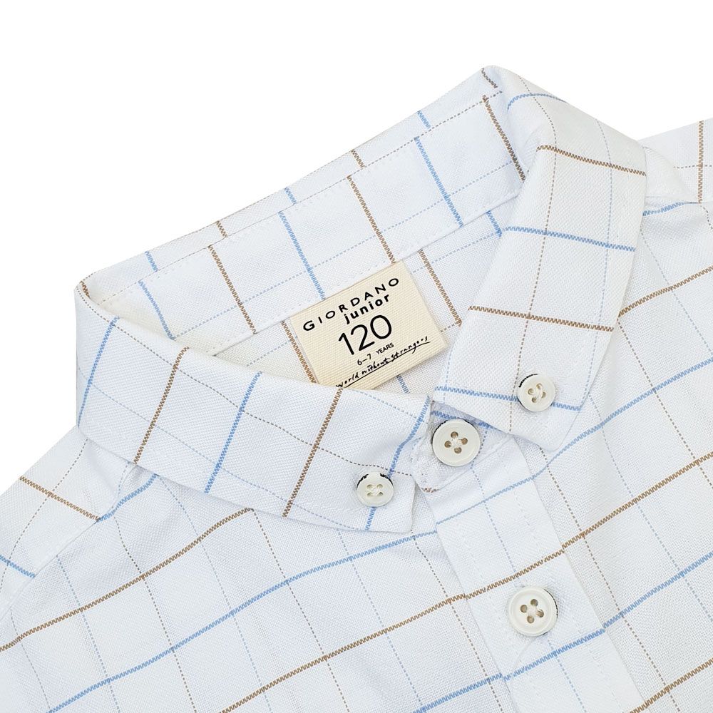 Junior's Regular Fit Oxford Shirt - White - Giordano Online