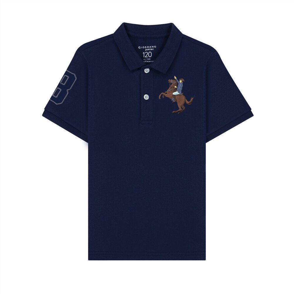 Junior's Slim Fit Embroidery Bold Polo - Giordano Online