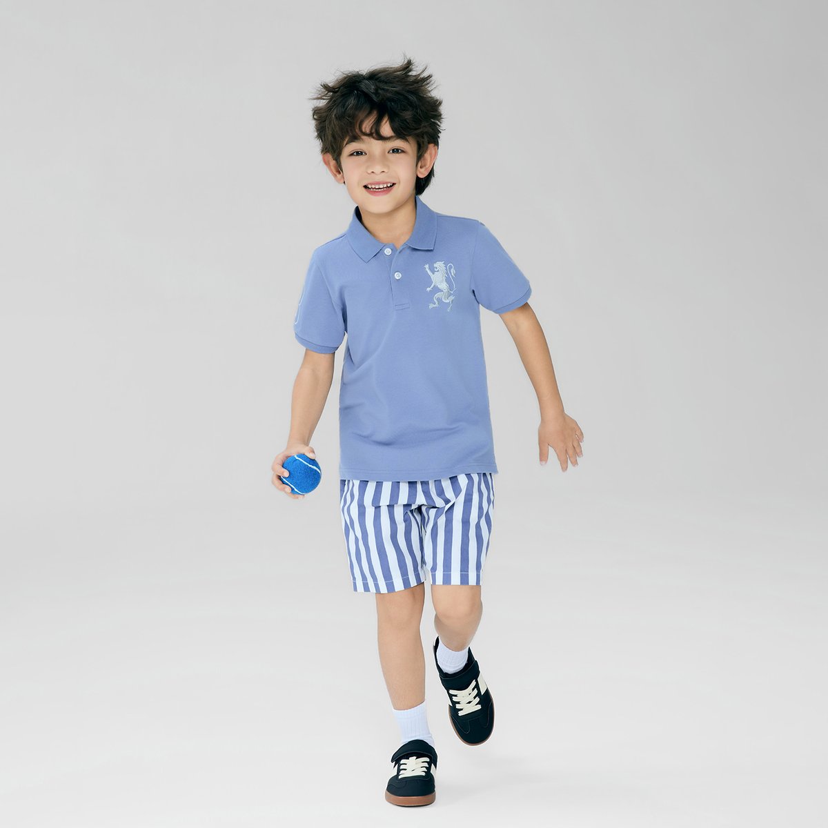 Junior's Slim Fit Lion Embroidered Cotton Polo - Giordano Online