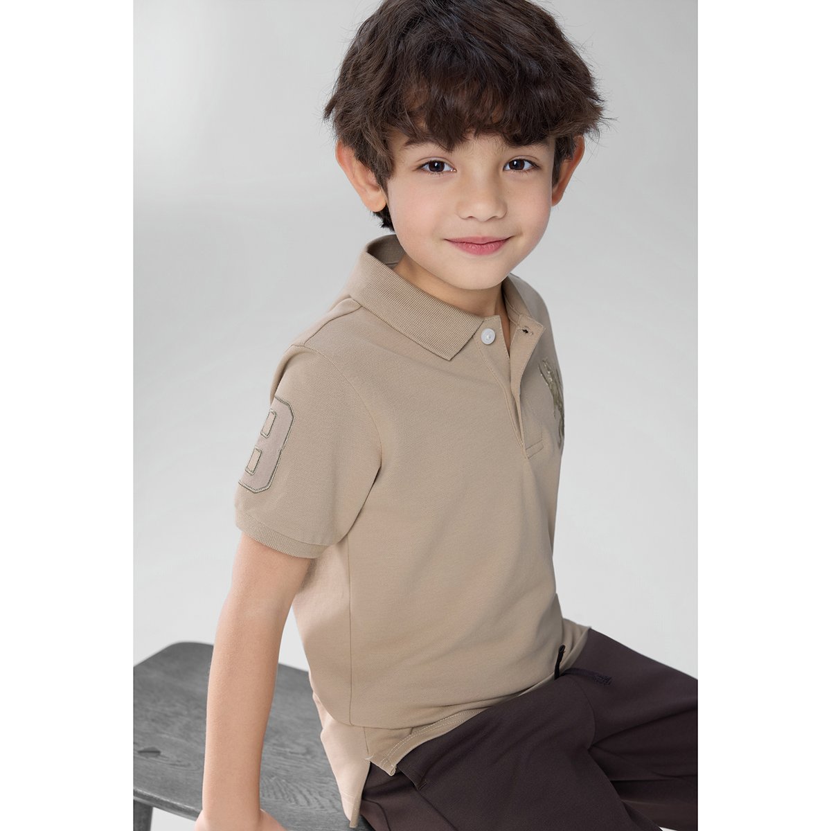Junior's Slim Fit Lion Embroidered Cotton Polo - Giordano Online
