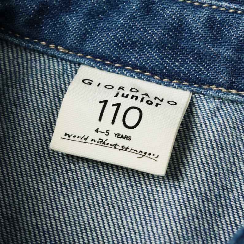 Kids Cotton Denim Woven Collar Long Sleeve Soft Touch Comfort Fit Garment Wash Shirt - Giordano