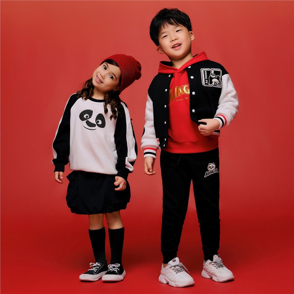 Kids Kung Fu Panda Series French Terry Hoodie - Giordano