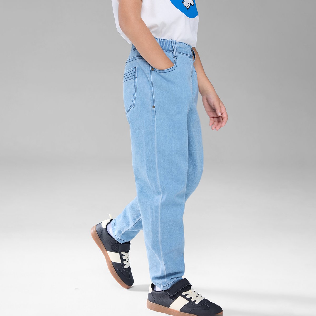 Kid's Mid - Rise Slim Taper Stretch Denim Jeans - Giordano Online