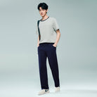 Men Mid‑Rise Regular Fit Elastic Waist Pants - Giordano Online