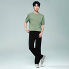 Men Mid‑Rise Regular Fit Elastic Waist Pants - Giordano Online