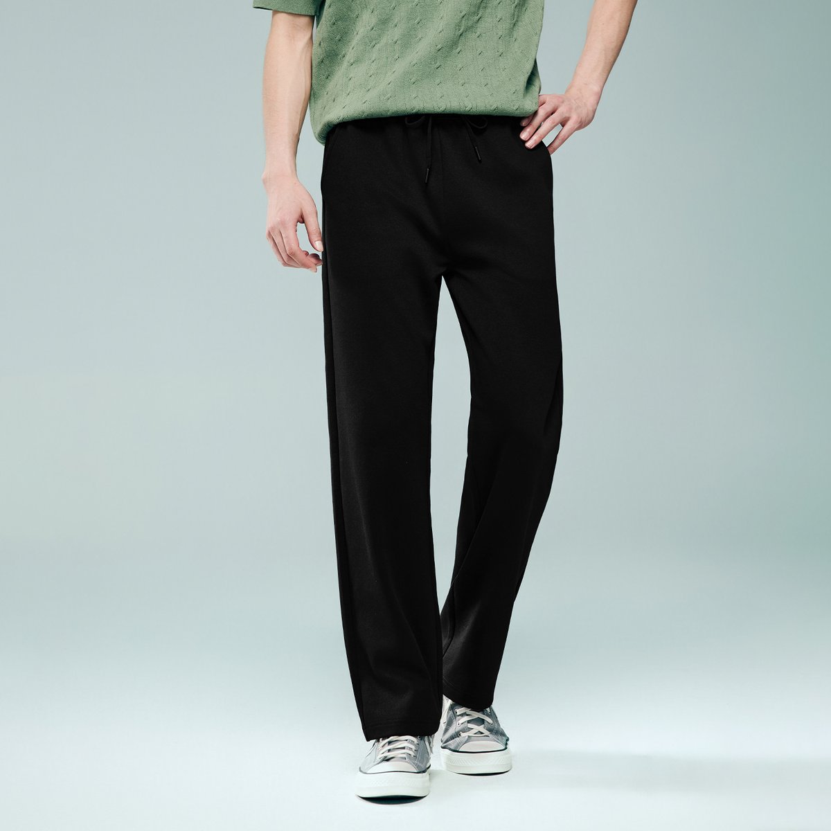 Men Mid‑Rise Regular Fit Elastic Waist Pants - Giordano Online