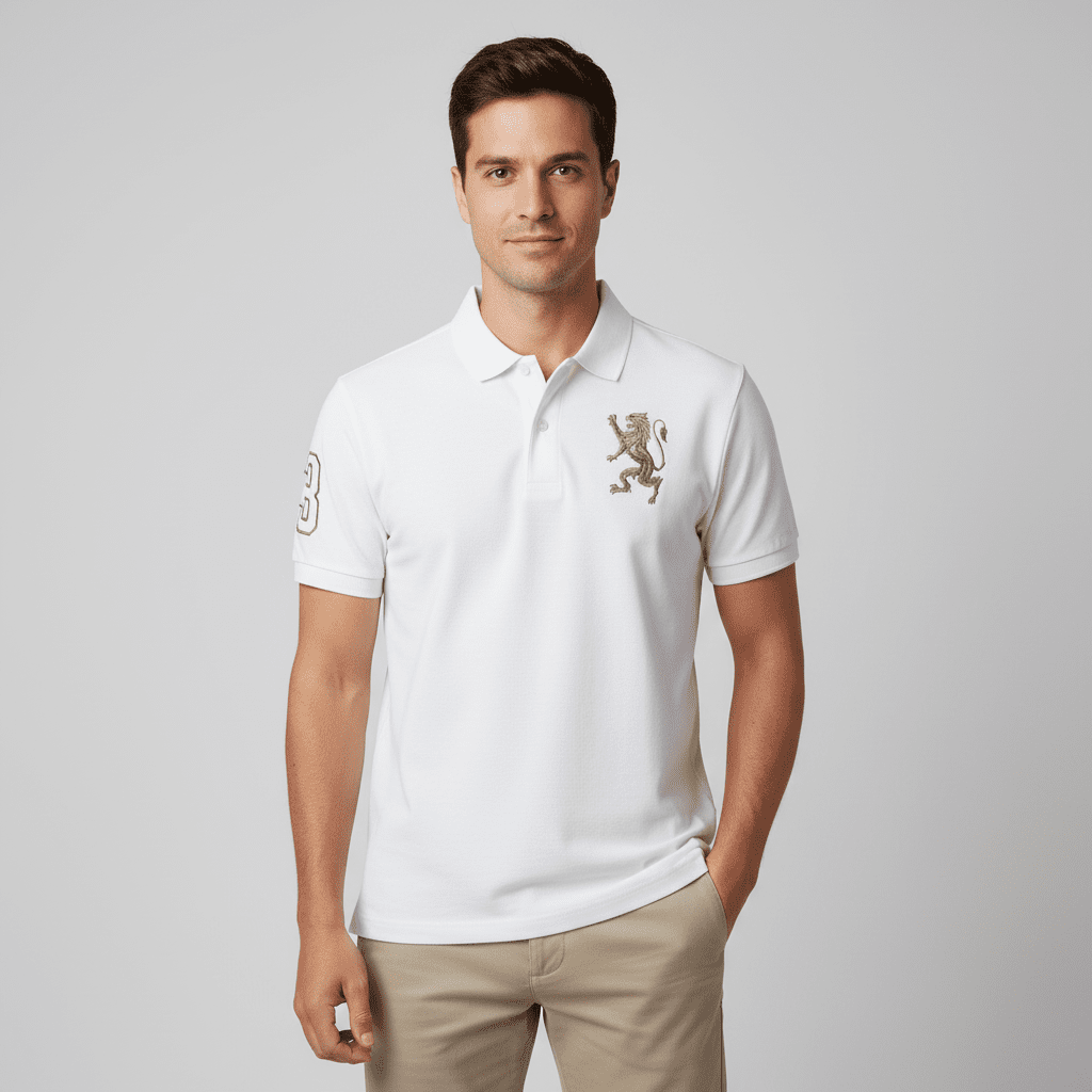 Men's 3D Lion Bold Embroidery Slim Fit Polo - Giordano Online