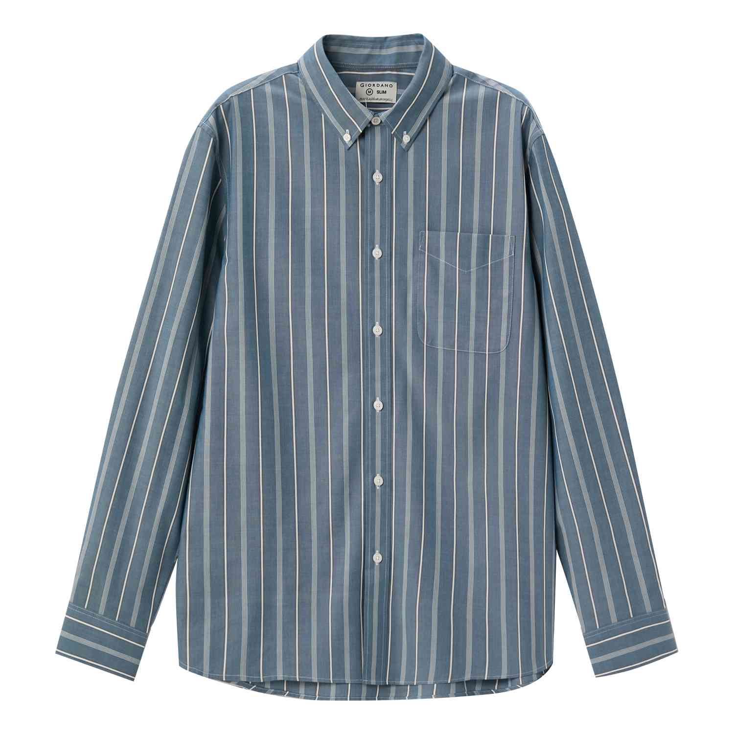 Men's Bamboo Blend Twill Shirt | Slim Fit, Cool Comfort - Multicolor - Giordano Online