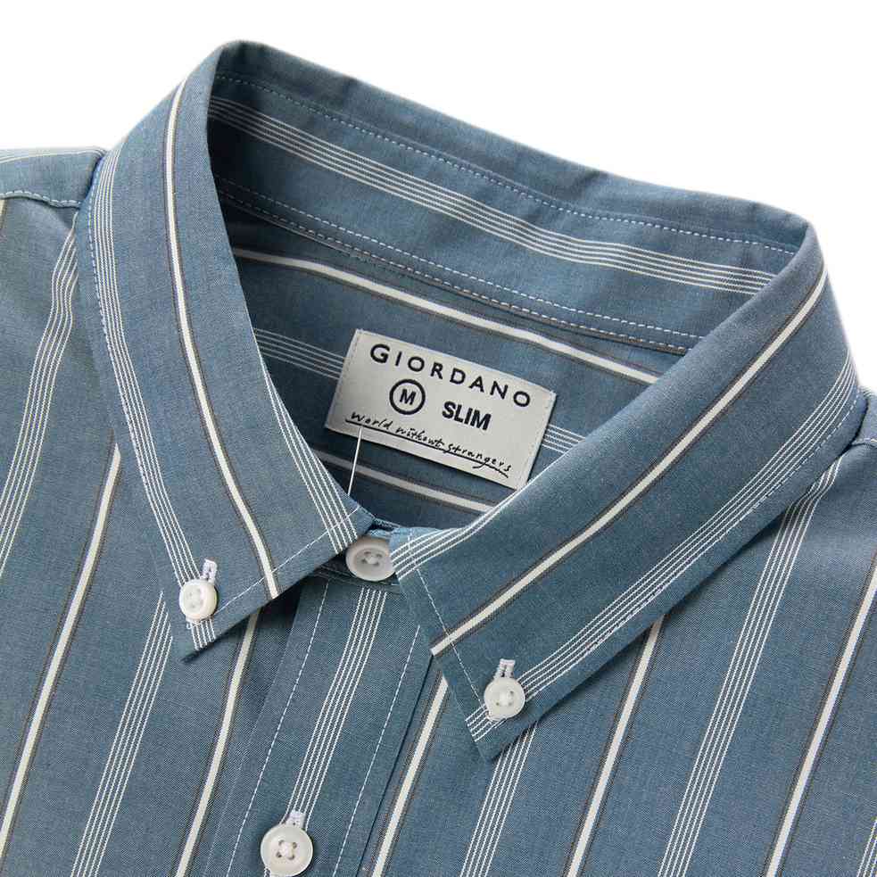 Men's Bamboo Blend Twill Shirt | Slim Fit, Cool Comfort - Multicolor - Giordano Online