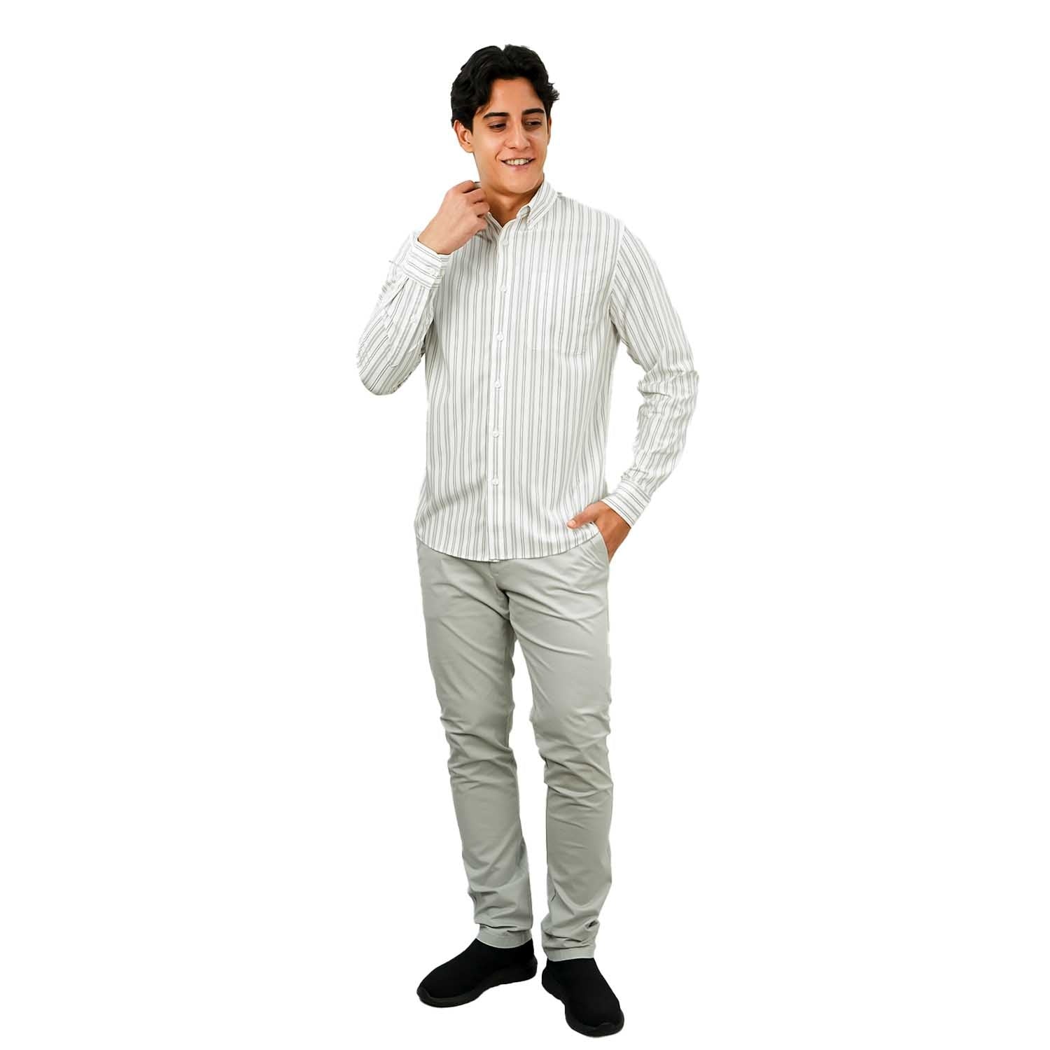 Men's Bamboo Blend Twill Shirt | Slim Fit, Cool Comfort - Multicolor - Giordano Online
