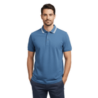 Men's Button Front Solid Polo - Blue - Giordano Online