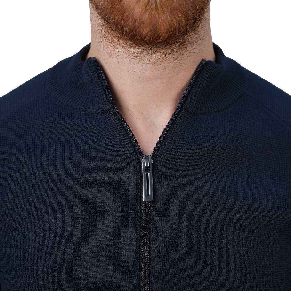 Men's Cotton - Acrylic Texture Stitch Mock Neck Raglan Cardigan - Giordano Online