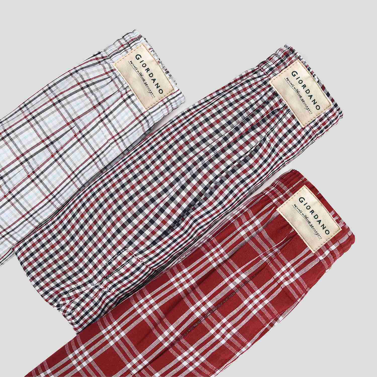 Men's Cotton Contrast Color Boxers (3pcs/pack) - Giordano Online
