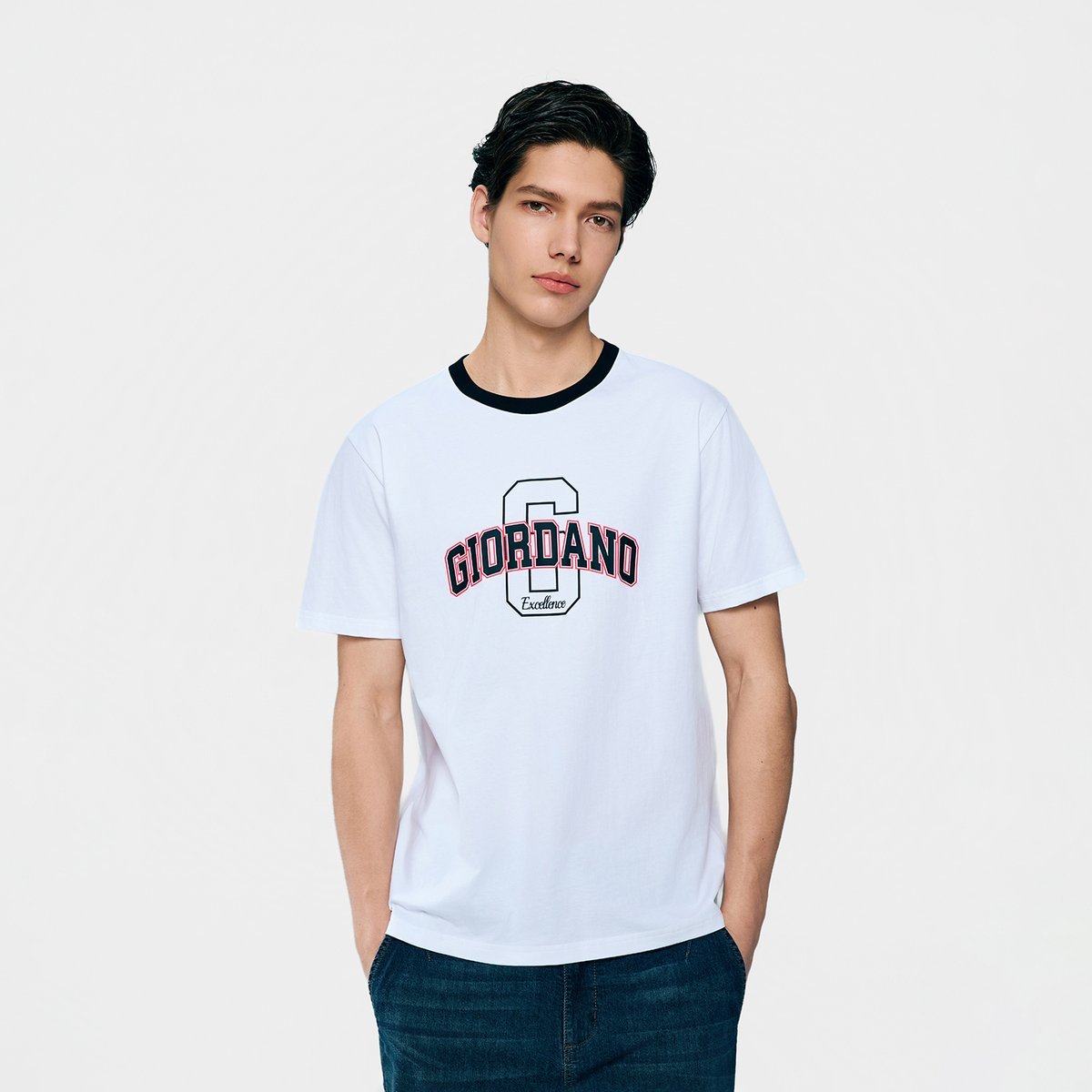 Men's Cotton Crew Neck Slim Fit Print T-Shirt - Giordano Online