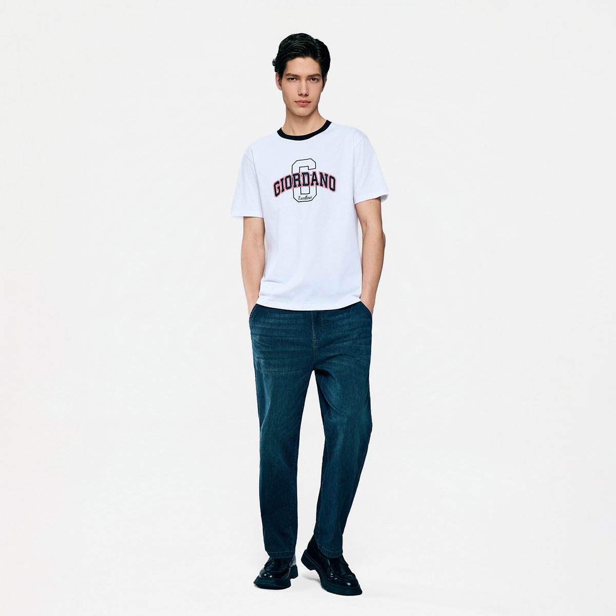 Men's Cotton Crew Neck Slim Fit Print T-Shirt - Giordano Online