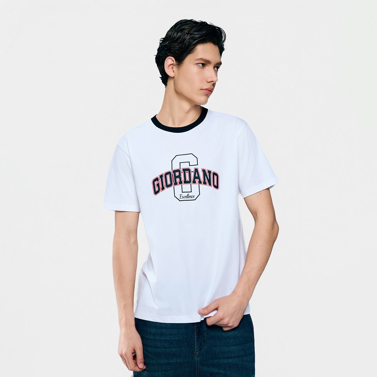 Men's Cotton Crew Neck Slim Fit Print T-Shirt - Giordano Online