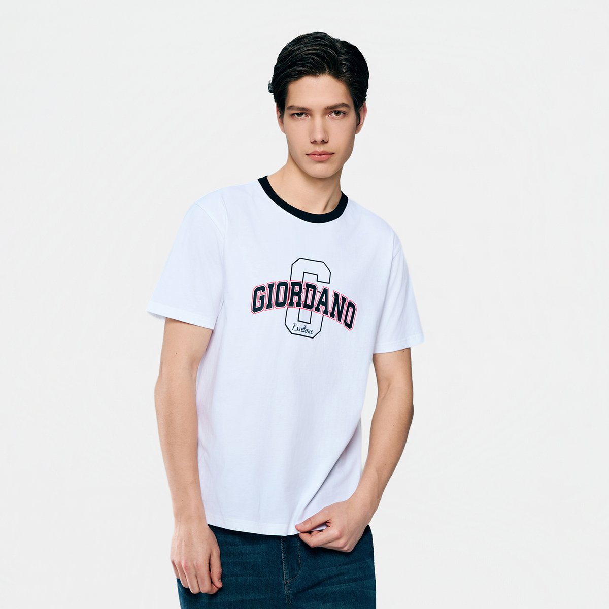 Men's Cotton Crew Neck Slim Fit Print T-Shirt - Giordano Online