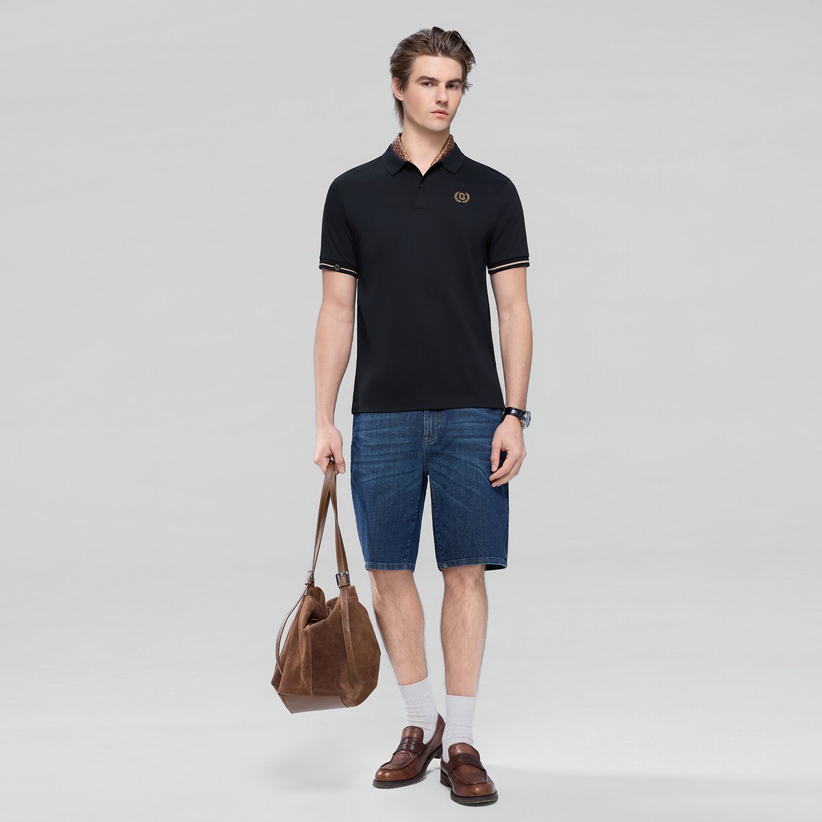 Men's Cotton Interlock Slim Fit Liquid Touch Embroidery Polo - Giordano Online