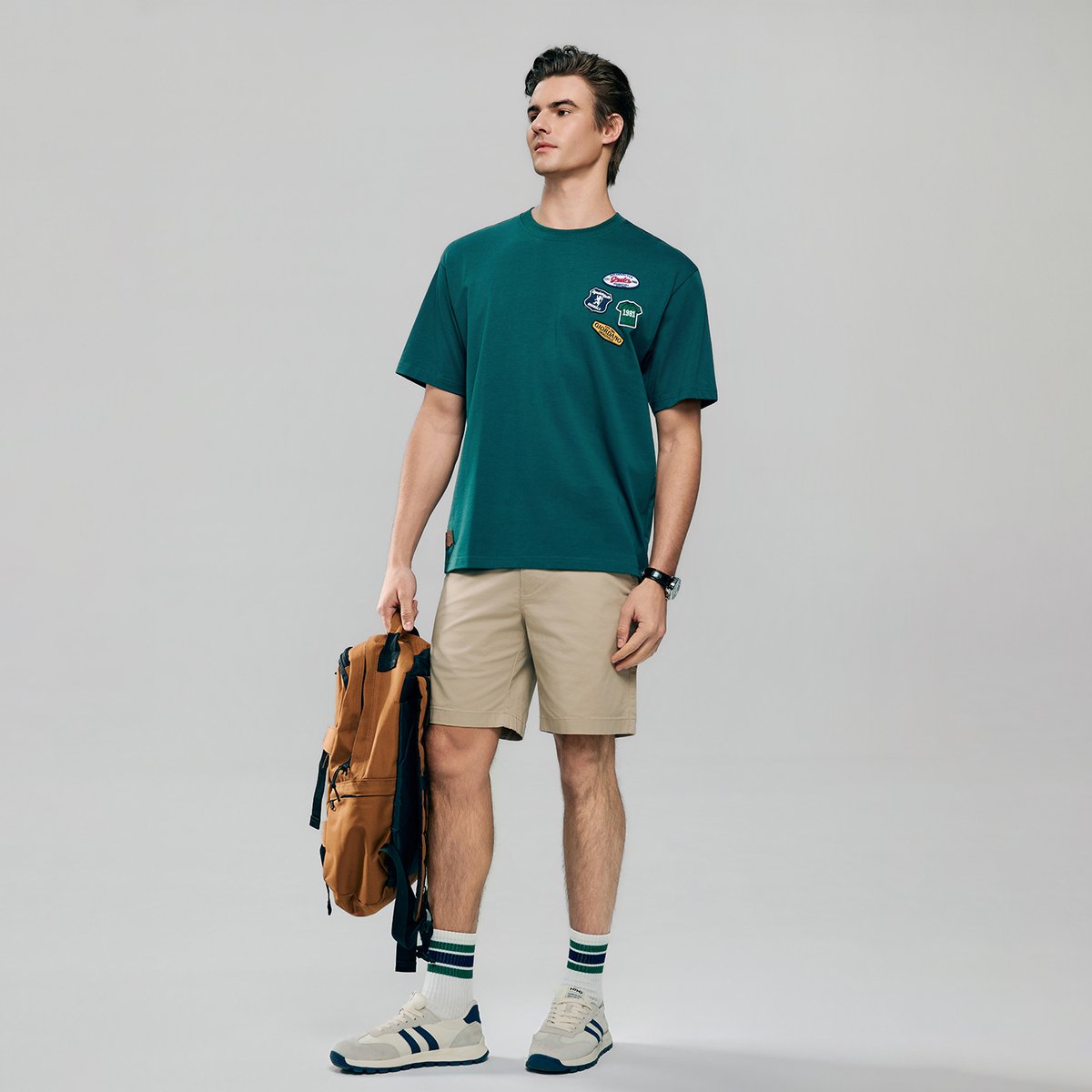 Men's Cotton Jersey Crew Neck Short Sleeve Relaxed Print Tee - Giordano Online