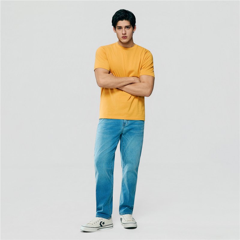 Men's Cotton Jersey Crew Neck Tee - Giordano Online