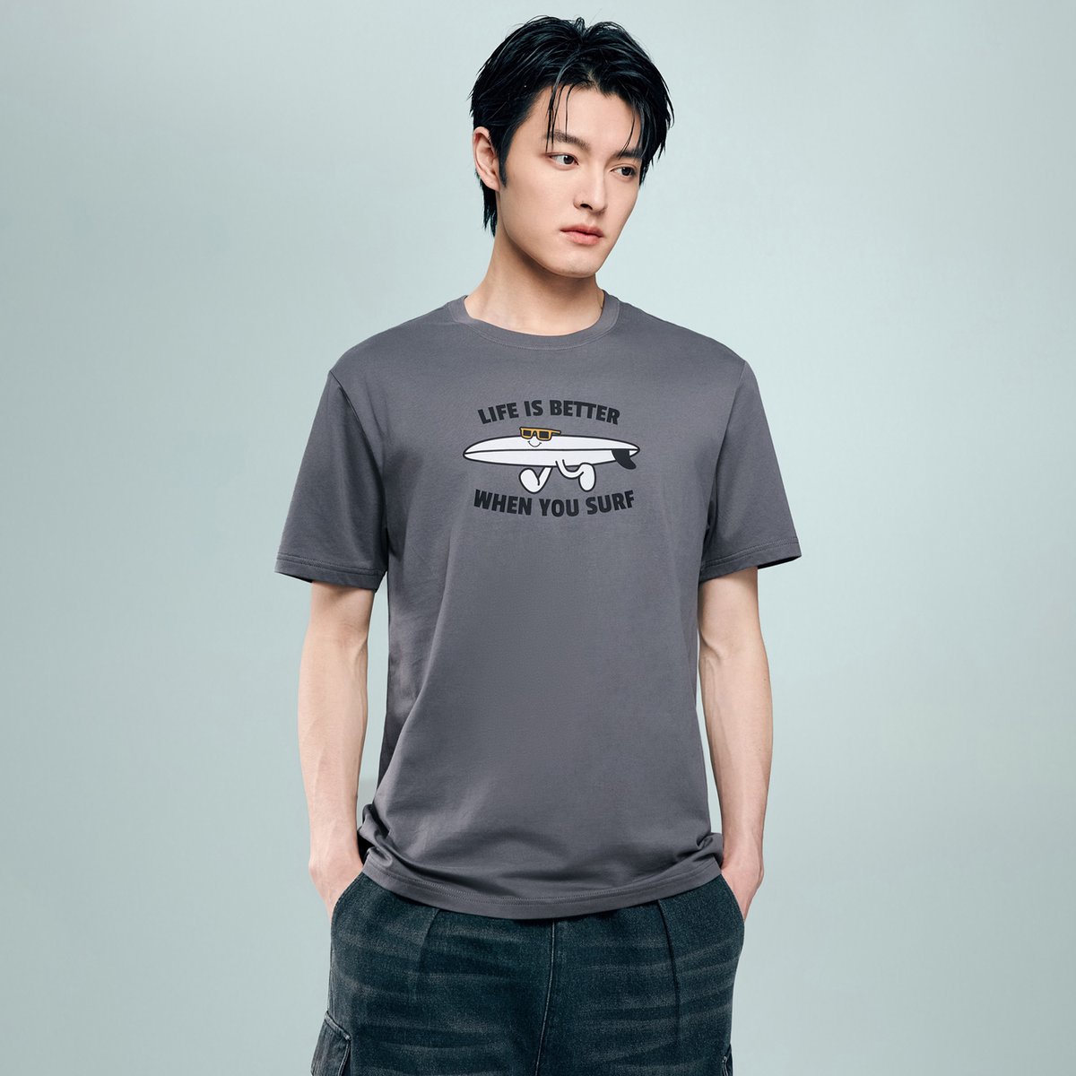 Men's Cotton Jersey Crew‑Neck Print Tee - Giordano Online