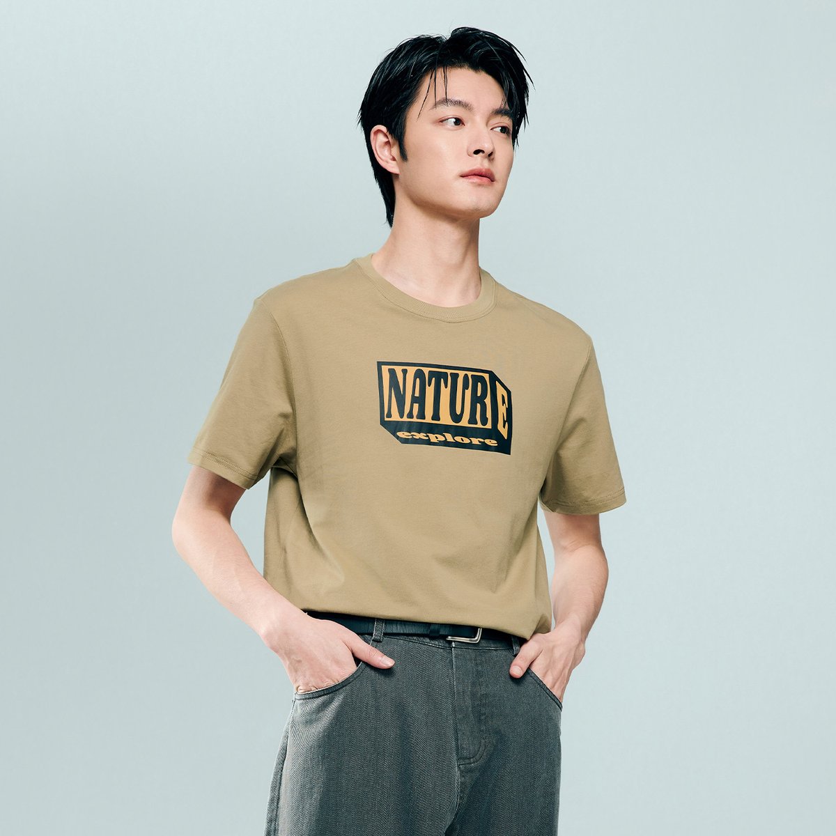 Men's Cotton Jersey Crew‑Neck Print Tee - Giordano Online