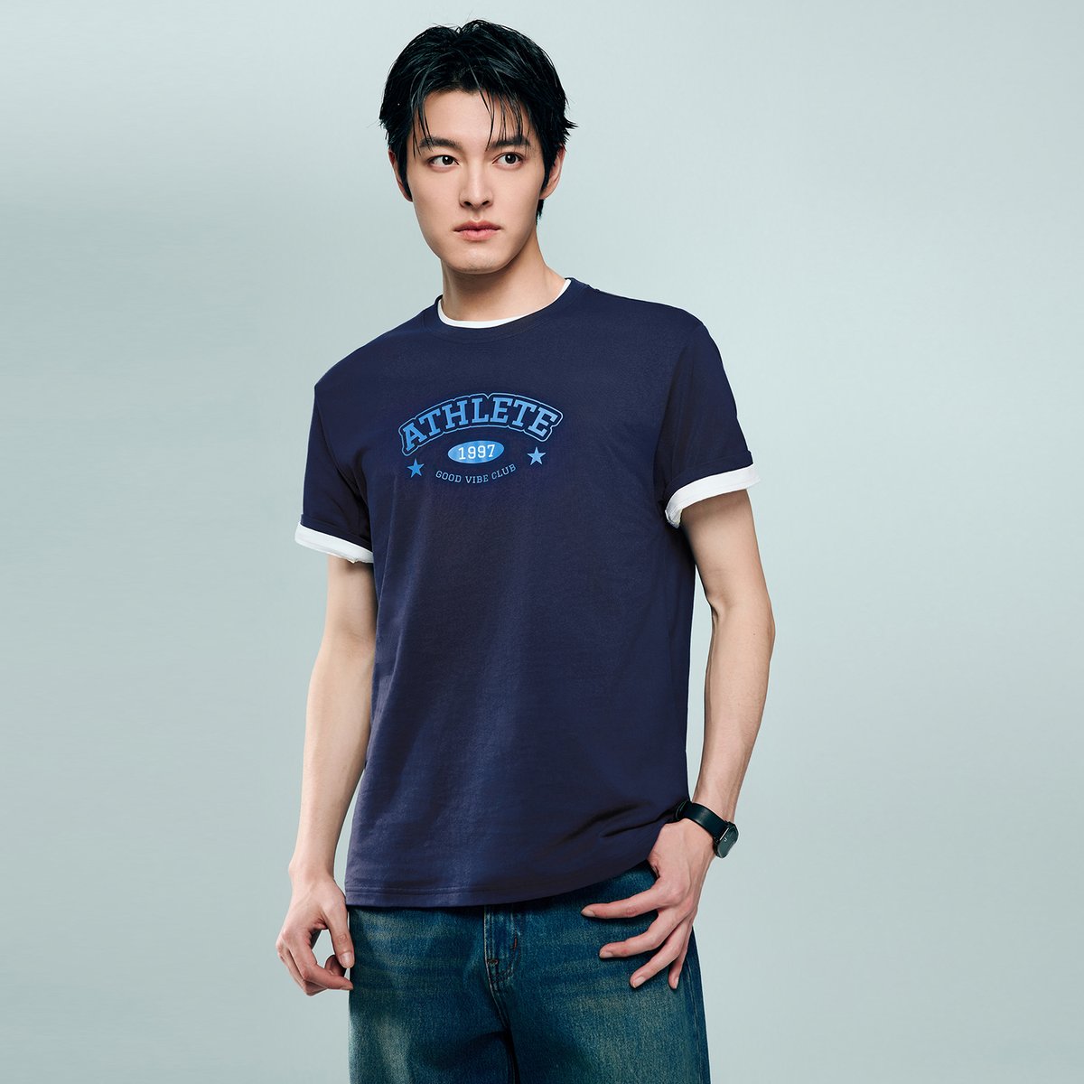 Men's Cotton Jersey Crew‑Neck Print Tee - Giordano Online