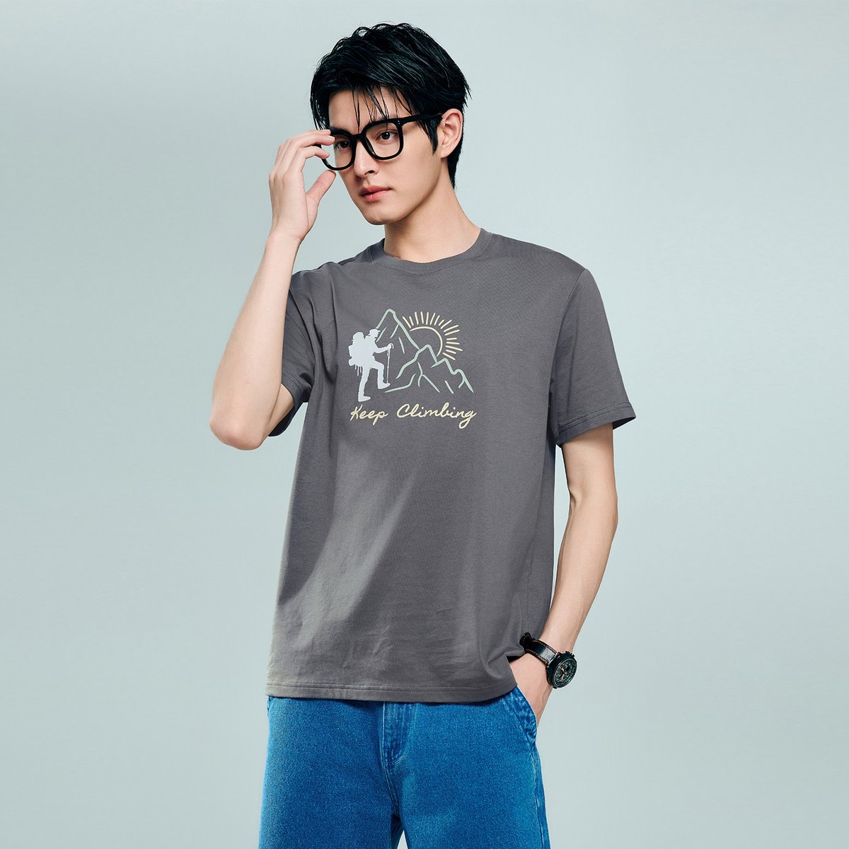 Men's Cotton Jersey Crew‑Neck Print Tee - Giordano Online