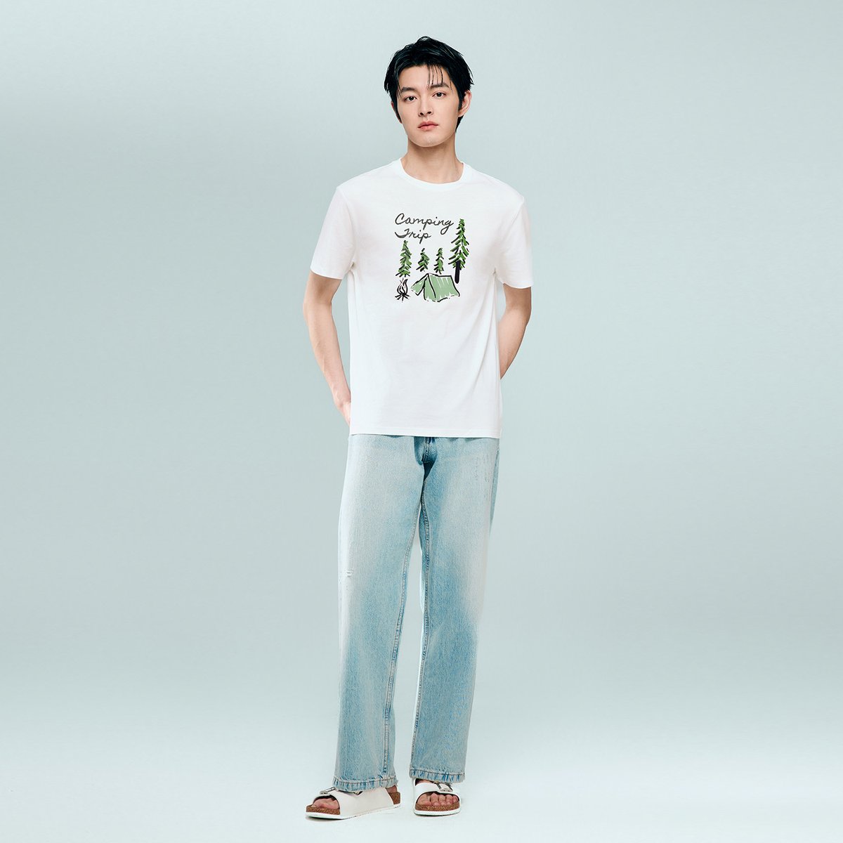 Men's Cotton Jersey Crew‑Neck Print Tee - Giordano Online