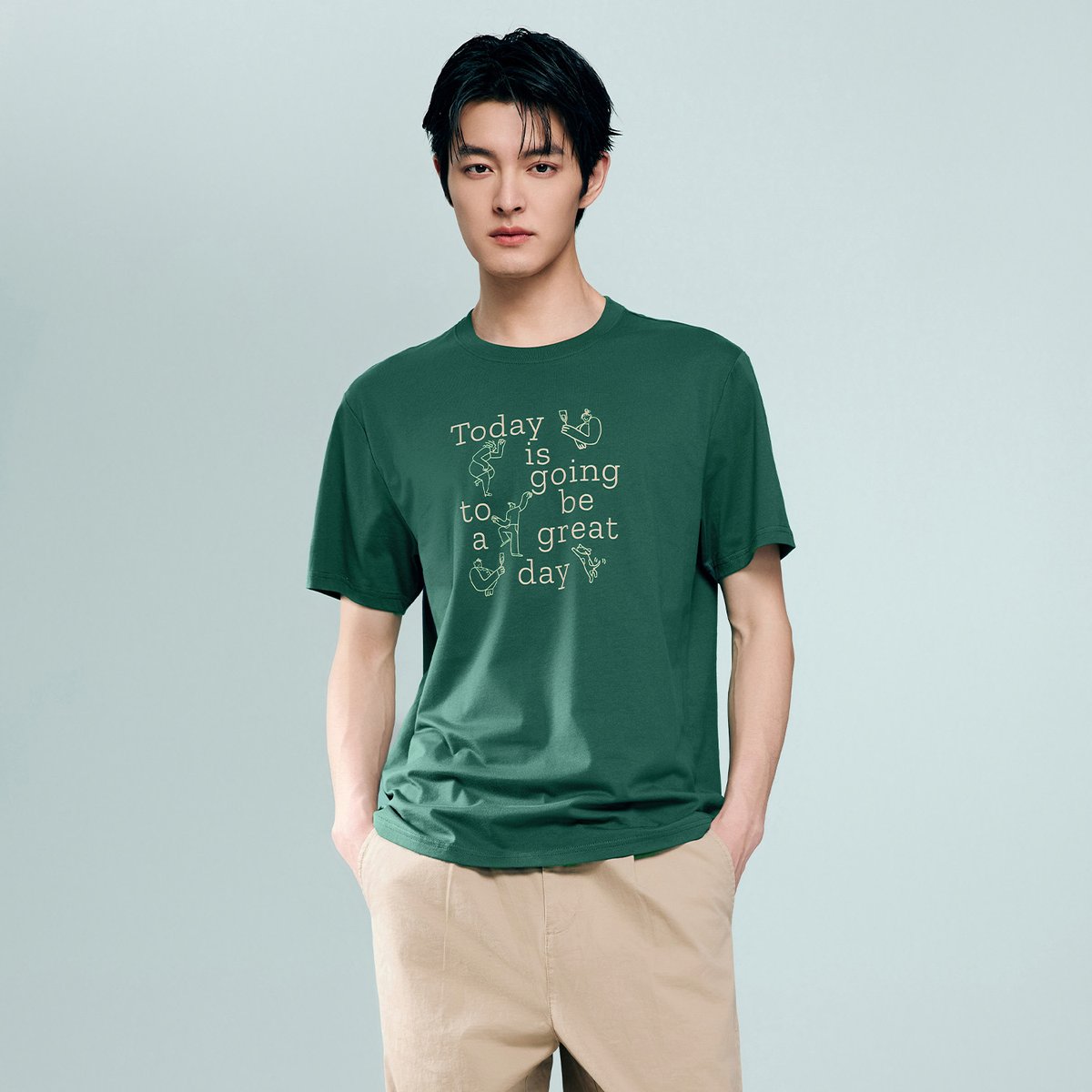 Men's Cotton Jersey Crew‑Neck Print Tee - Giordano Online