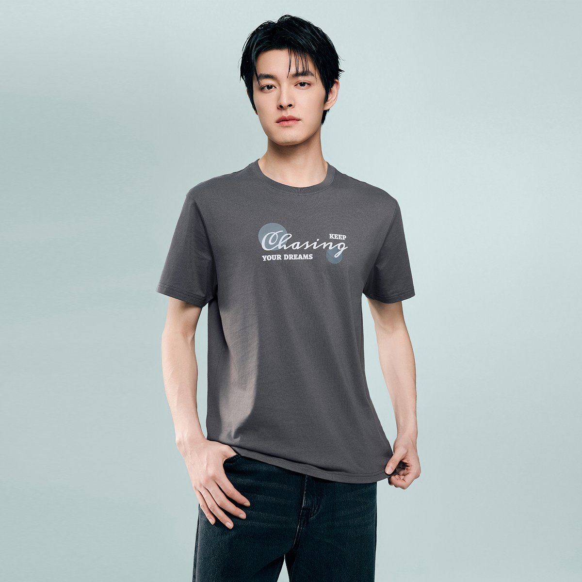 Men's Cotton Jersey Crew‑Neck Print Tee - Giordano Online