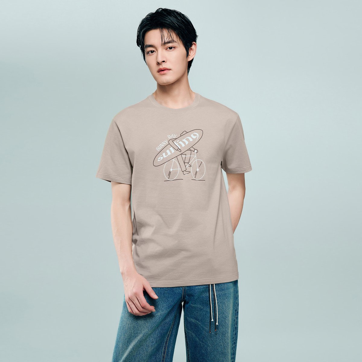 Men's Cotton Jersey Crew‑Neck Print Tee - Giordano Online