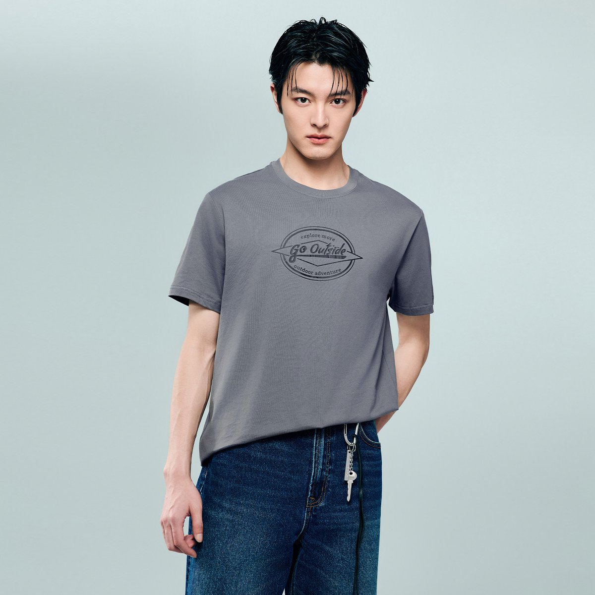 Men's Cotton Jersey Crew‑Neck Print Tee - Giordano Online