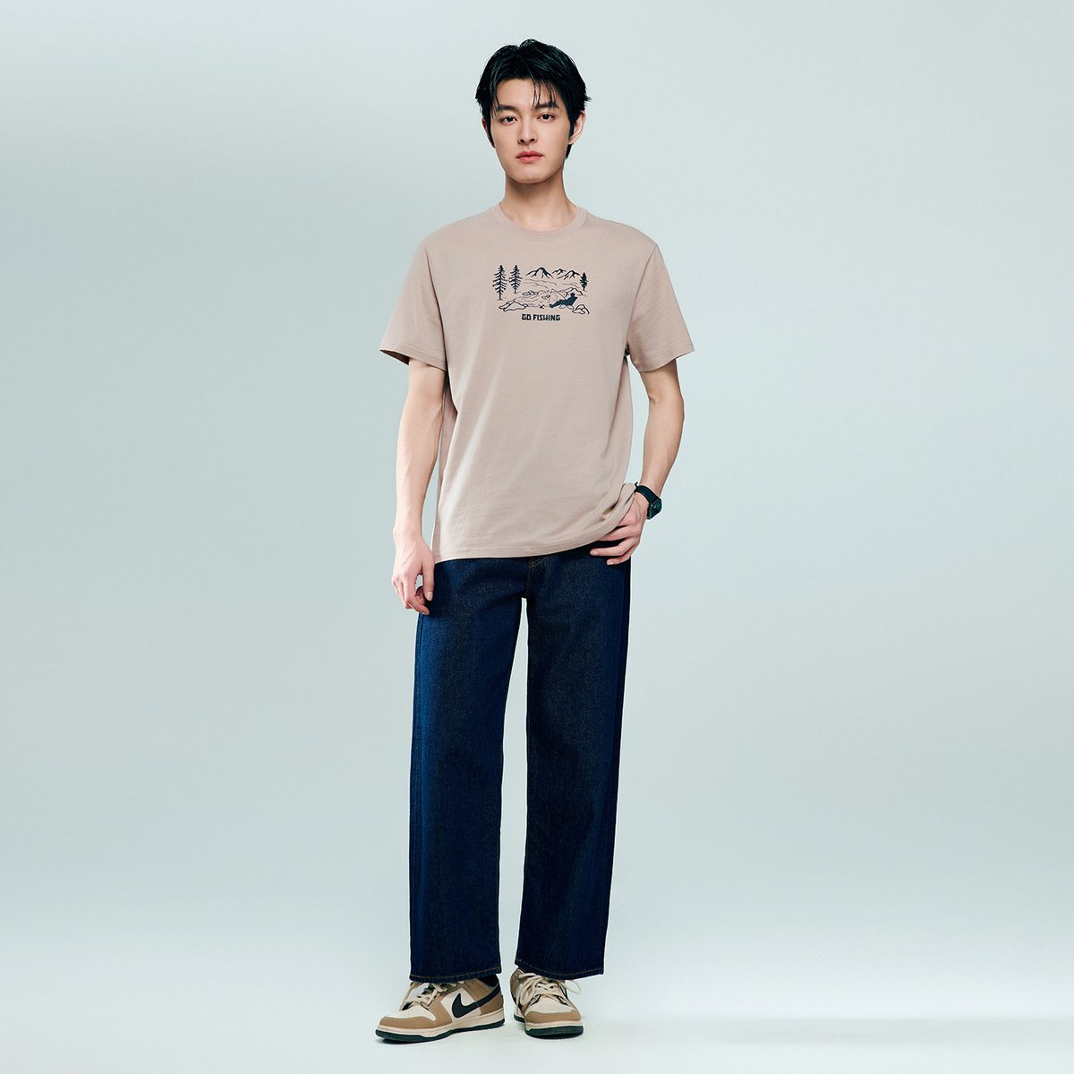 Men's Cotton Jersey Crew‑Neck Print Tee - Giordano Online