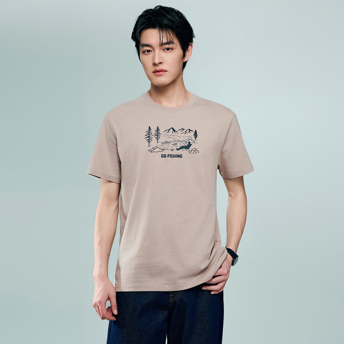 Men's Cotton Jersey Crew‑Neck Print Tee - Giordano Online