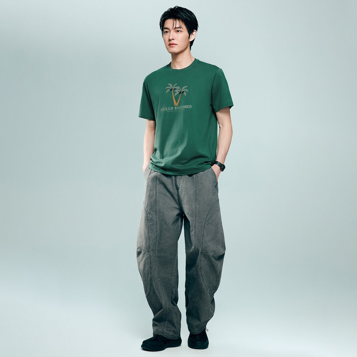 Men's Cotton Jersey Crew‑Neck Print Tee - Giordano Online