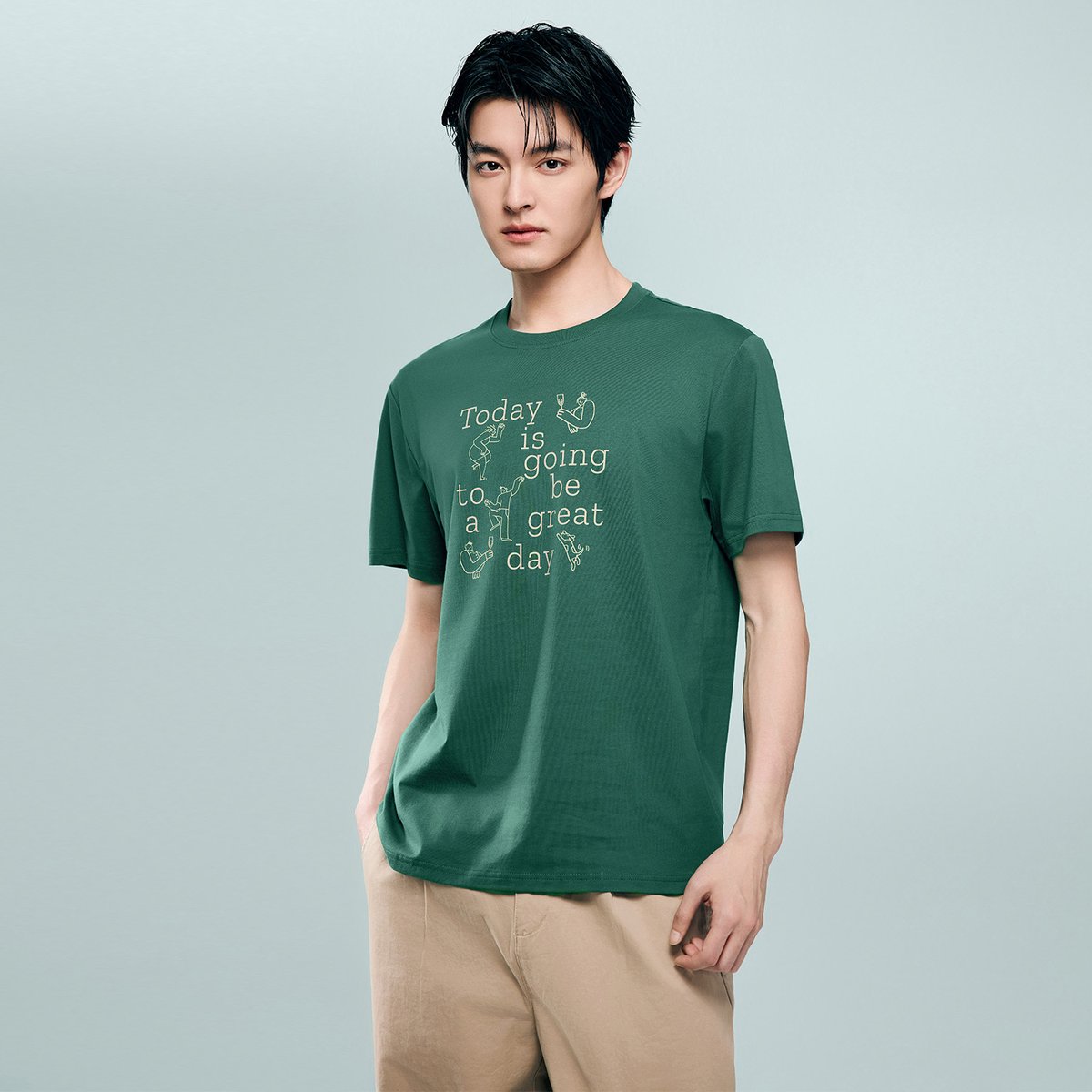 Men's Cotton Jersey Crew‑Neck Print Tee - Giordano Online