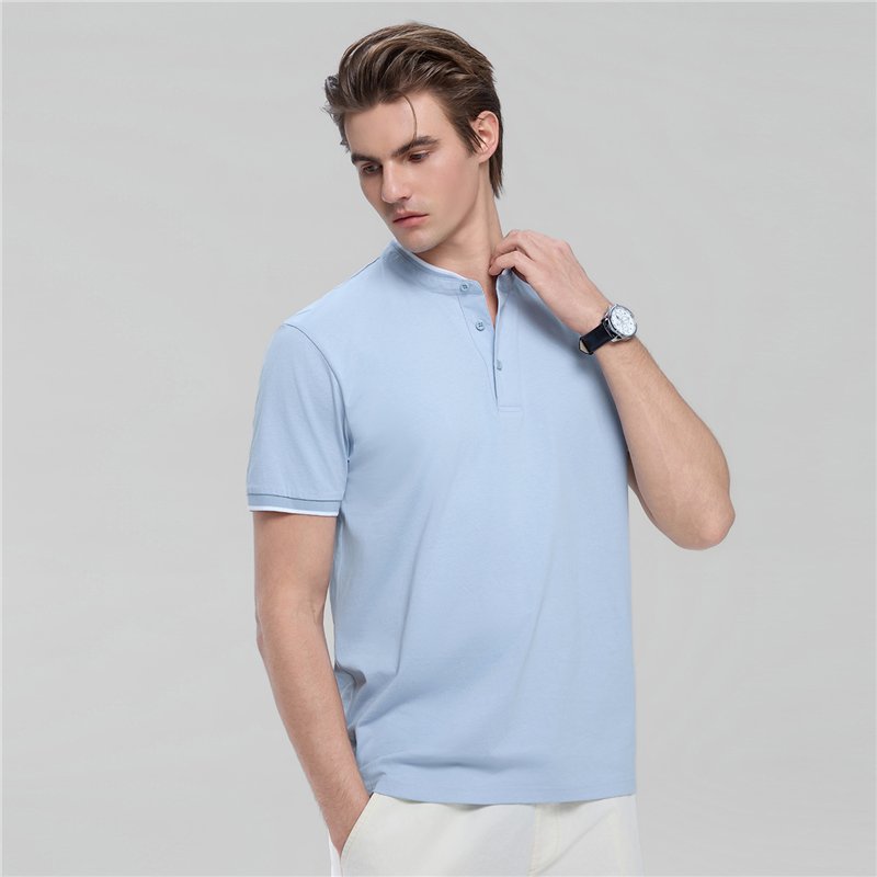 Men's Cotton Jersey Henley Short Sleeve Slim Fit Tee - Giordano Online