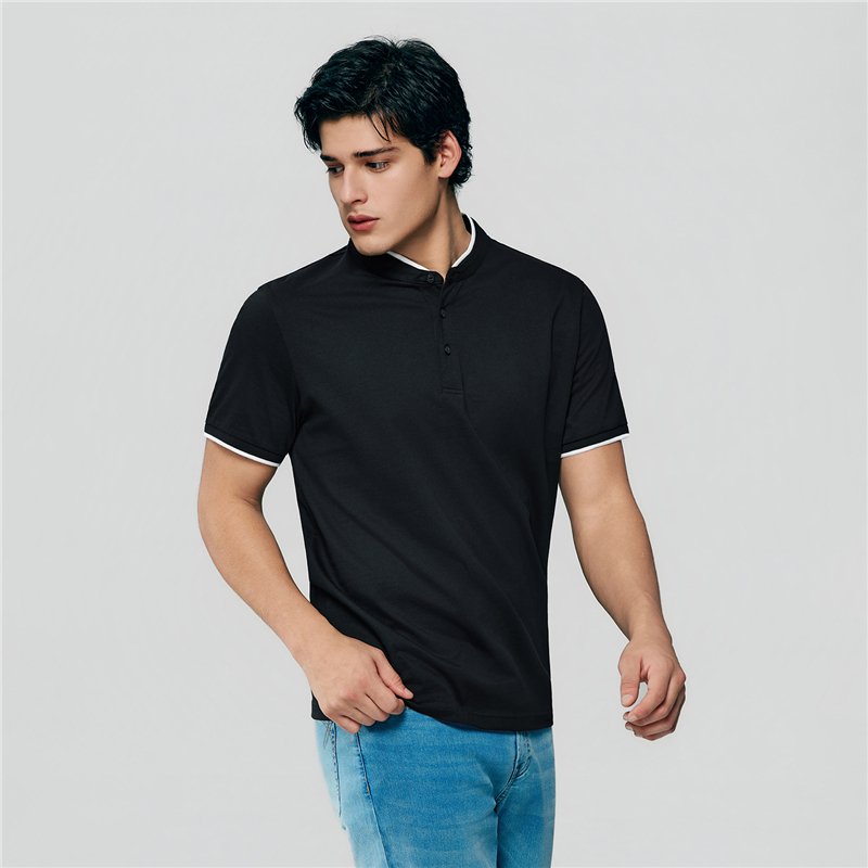 Men's Cotton Jersey Henley Short Sleeve Slim Fit Tee - Giordano Online