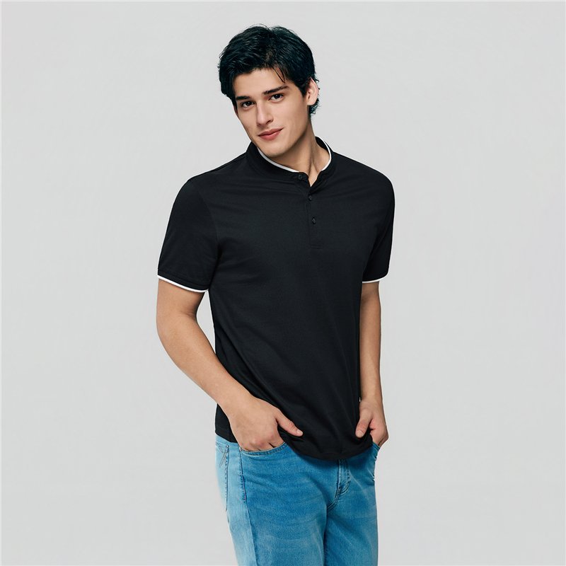 Men's Cotton Jersey Henley Short Sleeve Slim Fit Tee - Giordano Online