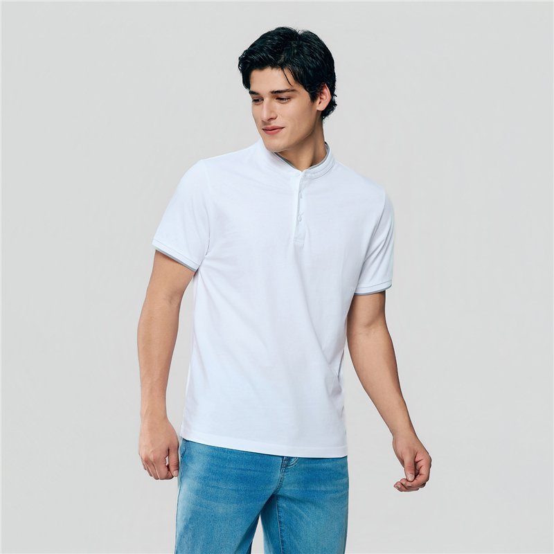Men's Cotton Jersey Henley Short Sleeve Slim Fit Tee - Giordano Online