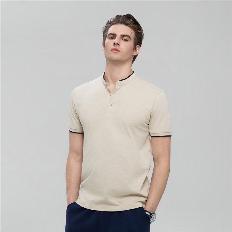 Men's Cotton Jersey Henley Short Sleeve Slim Fit Tee - Giordano Online