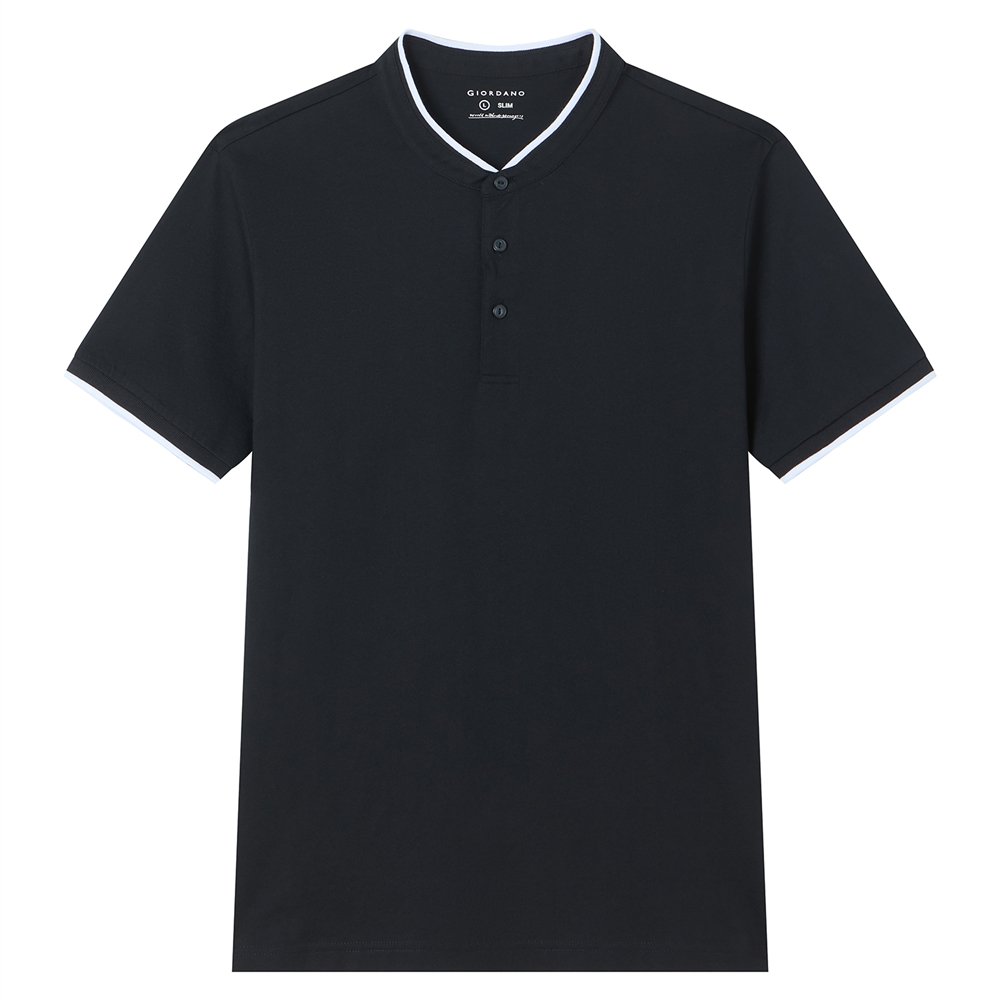 Men's Cotton Jersey Henley Short Sleeve Slim Fit Tee - Giordano Online